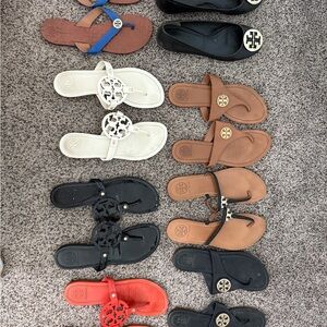 Tory Burch Women's Sandals - Black, White, Tan